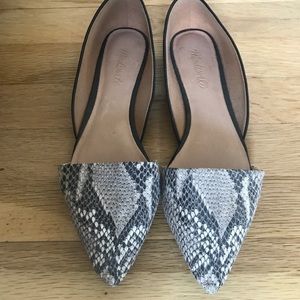 Madewell Snake Print D’Orsay Flats